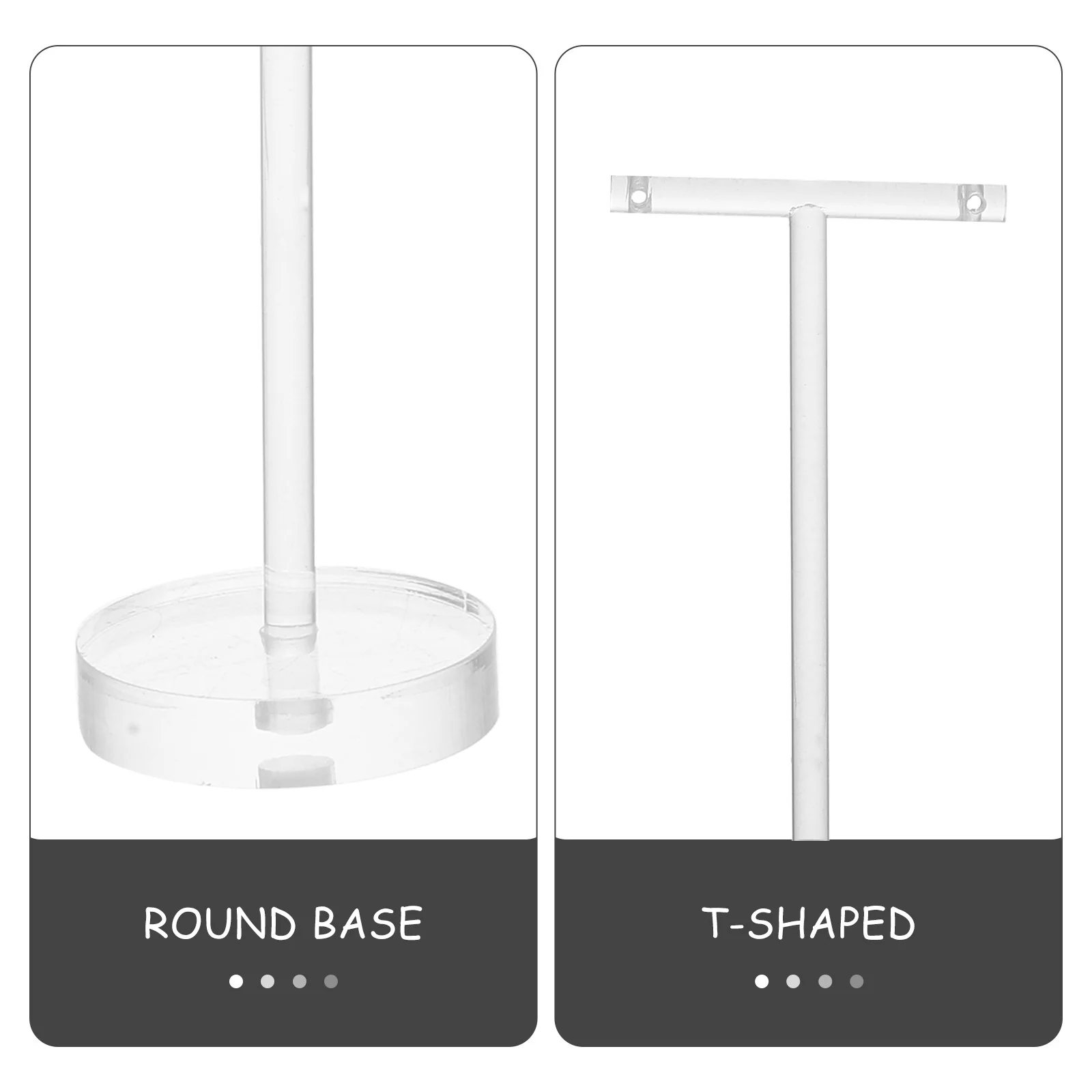 

4 шт., акриловый держатель для сережек, Т-образная стойка для ювелирных изделий для ожерелья, браслета, органайзера для домашнего офиса, декора для хранения
