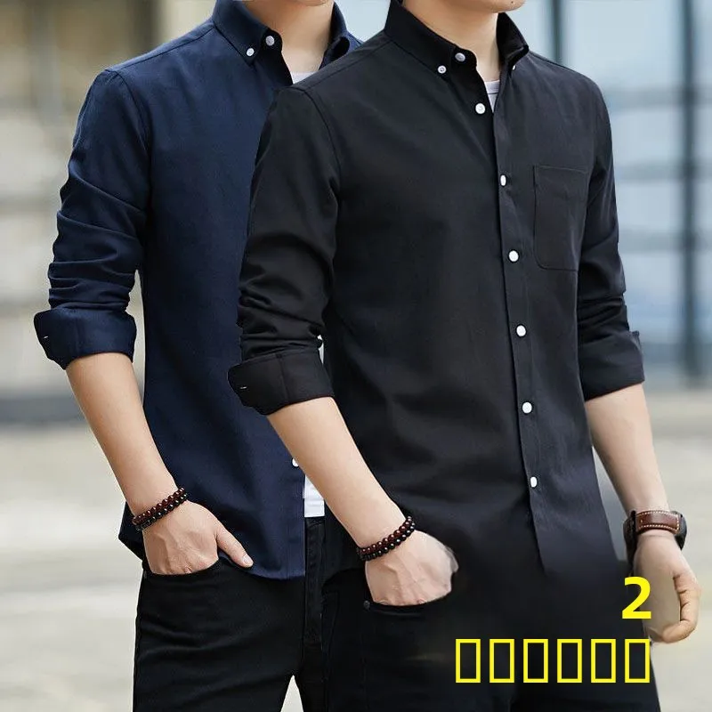 

Ox Cloth Men's irt Long Sve Workwear Resistant to Wear And Tear for Spring Autumn Season Faion Urban Sle Japanes...