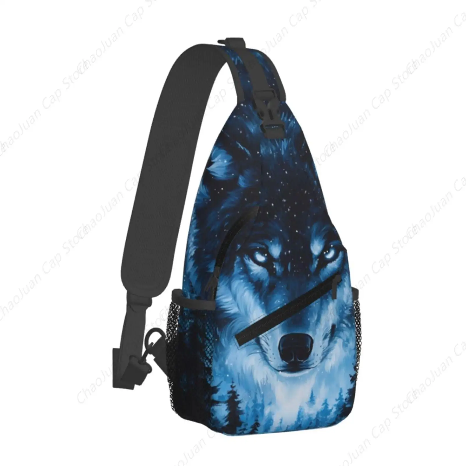 

Crossbody Bags For Women Men Wolf Forest Sling Backpack Chest Shoulder Bag Gym Cycling Travel Hiking Daypack