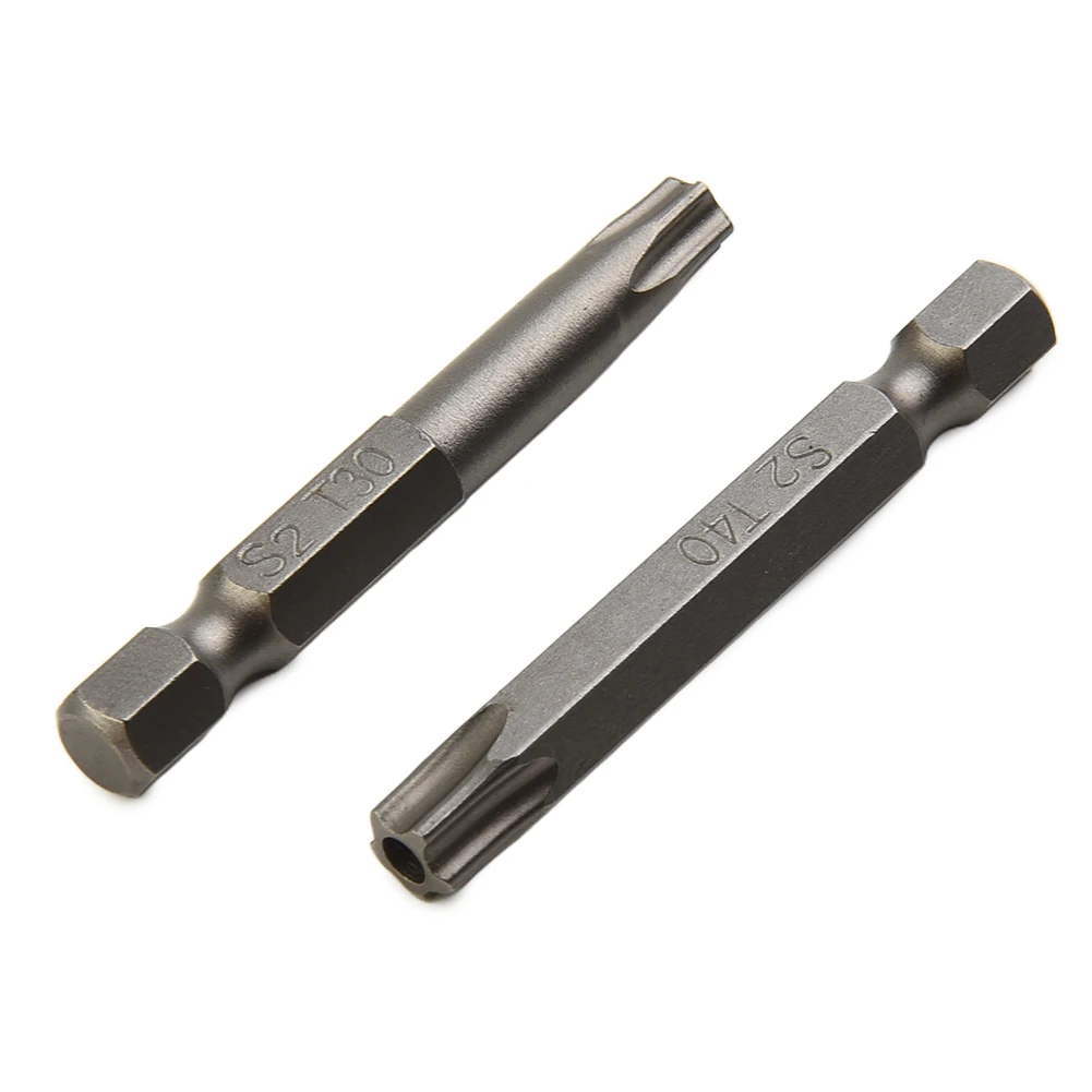 7pcs Torx Screwdriver Bits/T15/T20/T25/T27/T30/T40 1/4 Inch Hex Shank Magnetic Drill Bits 50mm Length Five Star With Hole