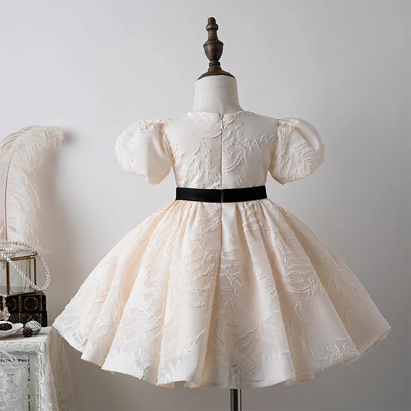 Robe de demoiselle d'honneur pour bébés filles, robe de princesse élégante pour enfants, robe de Rhblanche, robe de soirée éducative pour enfants, 2024