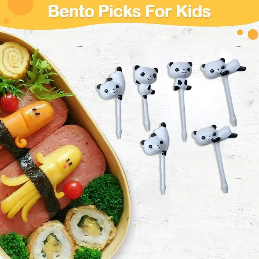 8/10pcs Animal Food Picks Food Grade Plastic Mini Cartoon Toothpick Fruit Cake Accessories Kids Party Decor Lunch Bento Ben K6F8