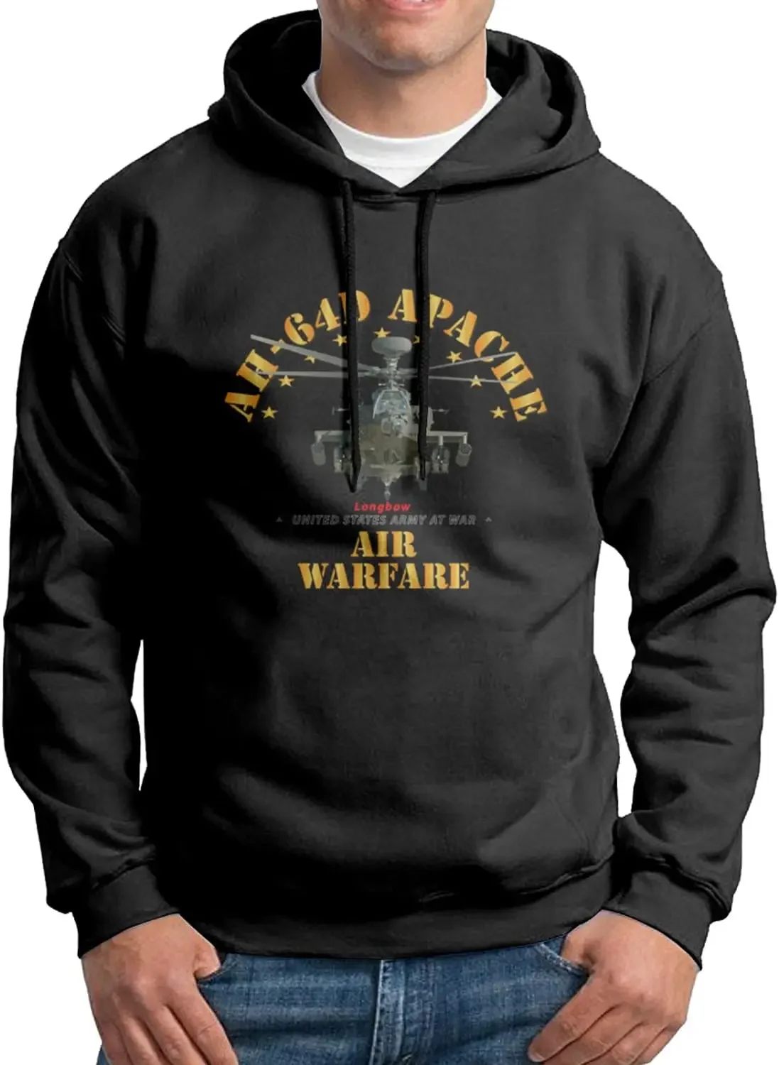 

US Army AH-64D Longbow Apache Attack Helicopter Pullover Hoodie New 100% Cotton Comfortable Casual Mens Clothes Streetwear