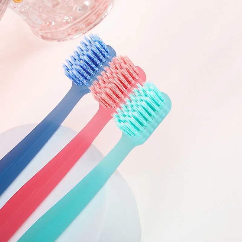 Spiral Bristle Adult Toothbrush Individually Packaged Candy Color Translucent Brush Handle Home Travel Convenient Teeth Cleaning