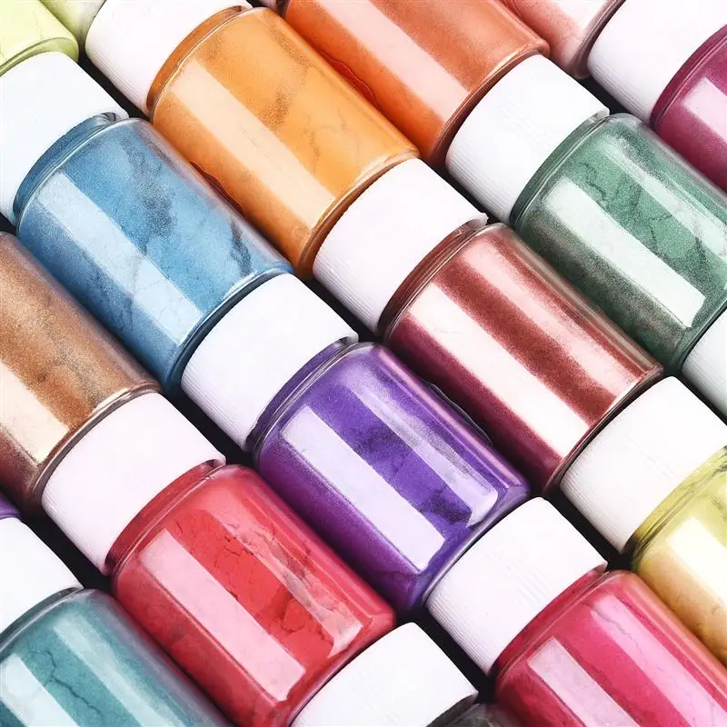 

24 Colors 10g Mirror Natural Mica Pearl Powder Dye Epoxy Epoxy Resin Soap Candle DIY Jewelry Making Crafts Pearl Powder Pigment