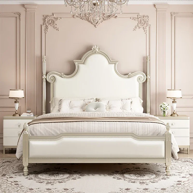 

Princess Girls Massage Bed Bedroom Sleeping Platform Leather Safe European Bed Simple Sofa Letto Matrimoniale Home Furniture