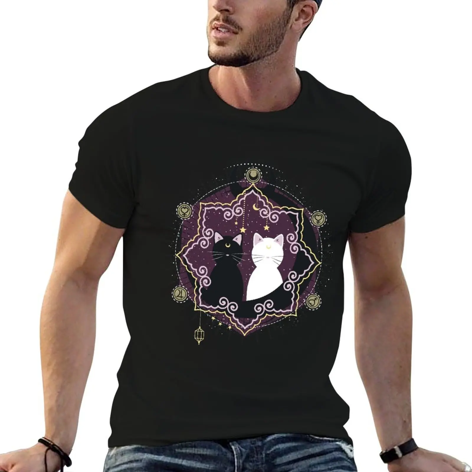 Crescent Moon T-Shirt Aesthetic clothing new edition plain t shirts men