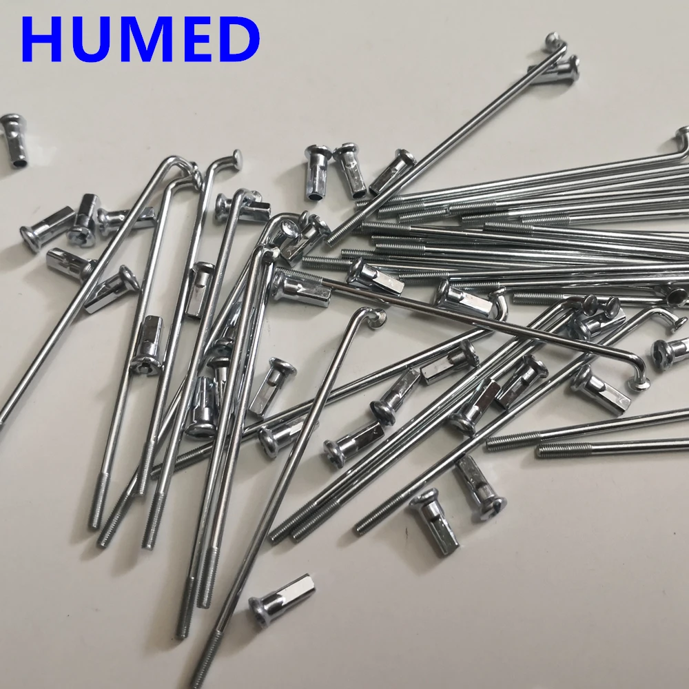 36pcs/lot 45# steel  Electric Bicycle Spokes 12G Diameter 2.5mm Length 70-185mm with Nipples