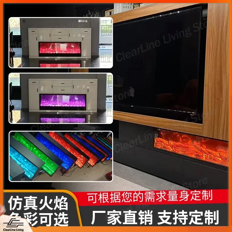 for French Embedded Electronic Fireplace Core Custom Simulation Flame Home Heating Decoration Wall Mount Humidifier Cabinet