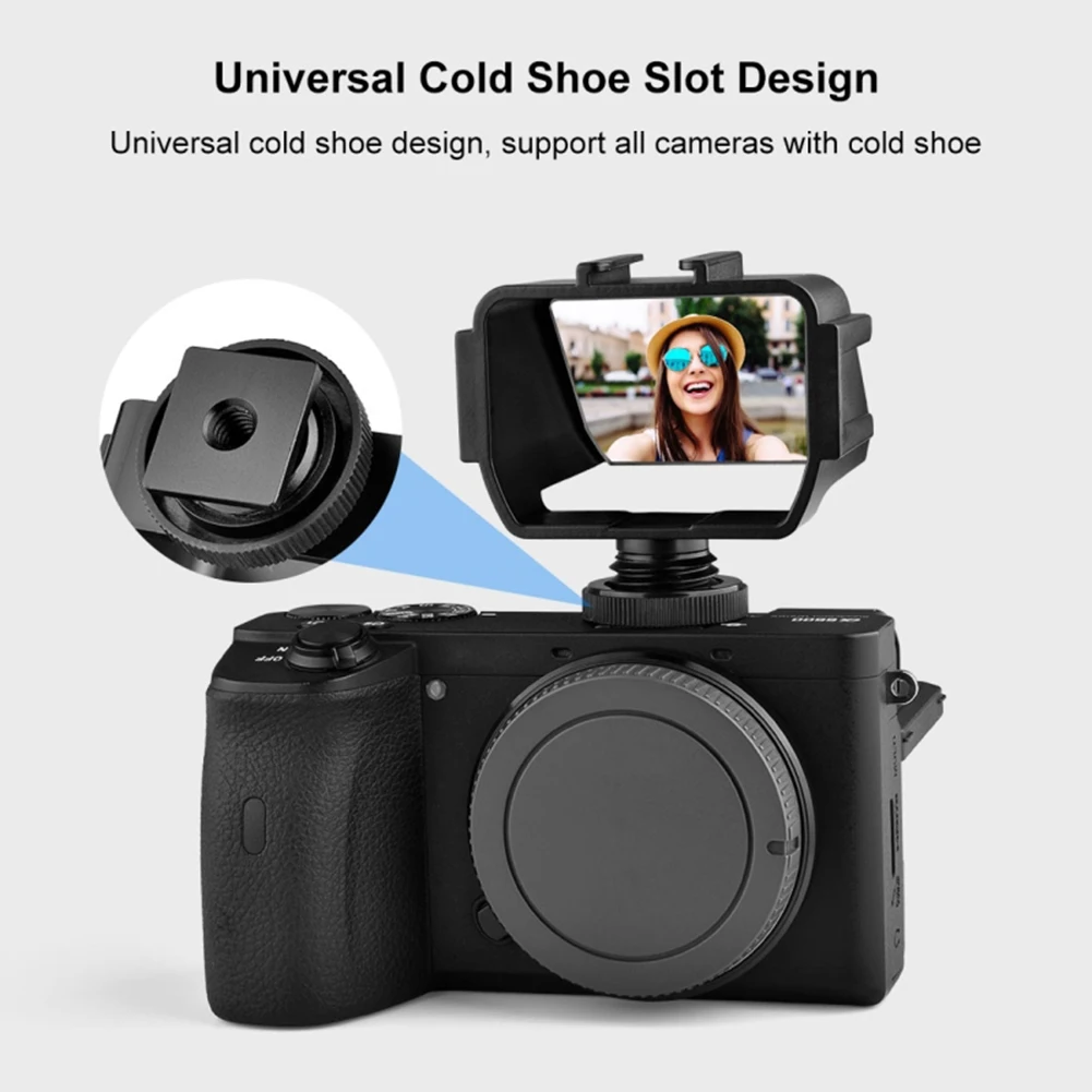 Camera Selfie Vlog Flip Up Mirror Screen 3 Cold Shoe for A6000/A6300/A6500/A72/A73 Z6/Z7 Mirroless Cameras