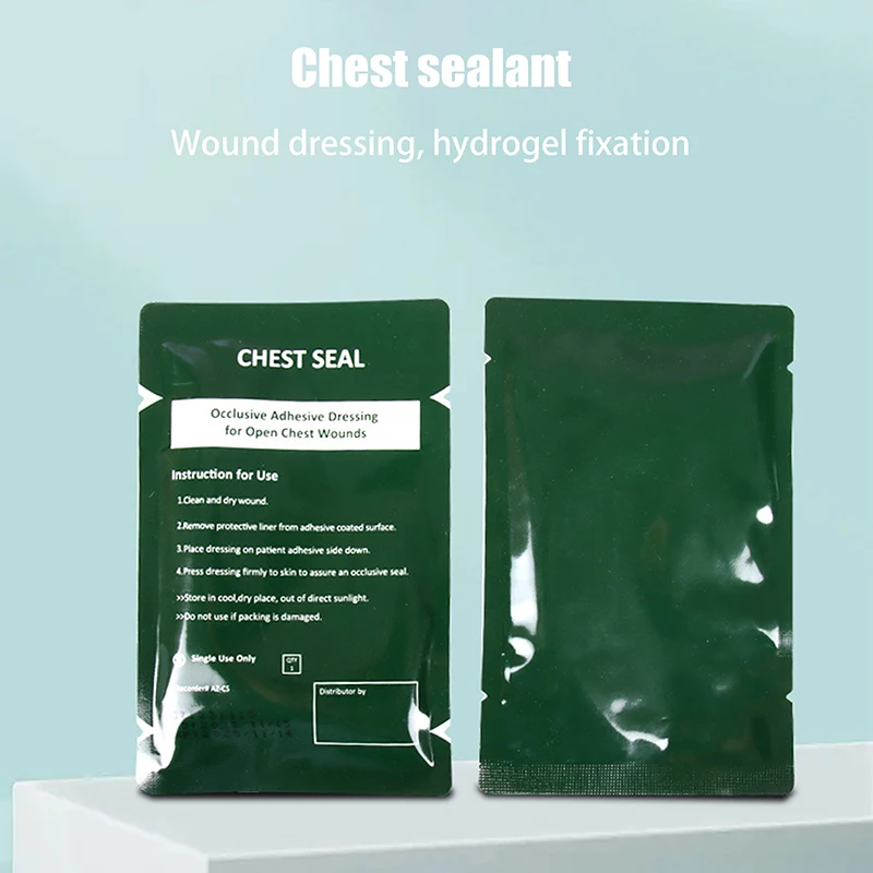 Medical Vent Chest Seal Occlusive Adhesive Dressing For Open Chest Wounds Care Survival Emergency Trauma Sticker First Aid Patch view 2