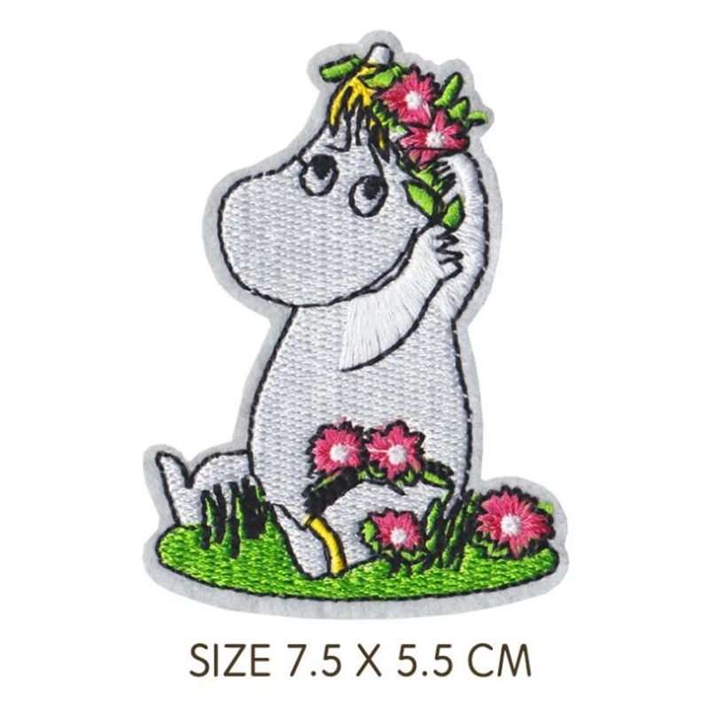 Fashion Animal Pink cat Patch Iron on Pattern kawaii hippo Heat Tranfer Patches For Clothing Accessories DIY Stickers for Cloth