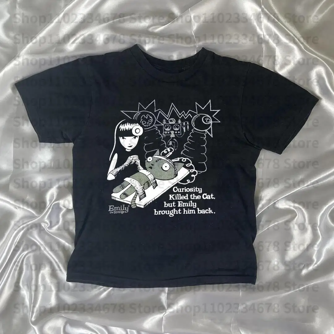 Camisetas con estampado gráfico de los años 2000, ropa de calle de los años 2000, Tops cortos, camisetas de estética gótica Harajuku para bebé, camisetas ajustadas Vintage Emo para niñas