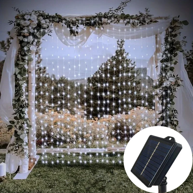 2025 عيد الميلاد الديكور أضواء الستار الشمسية في الهواء الطلق الجنية أضواء LED أضواء عيد الميلاد غرفة الزفاف زينة سلسلة أضواء #3