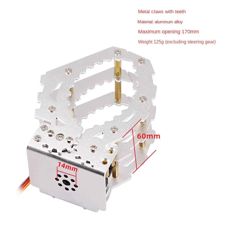 170mm Metall halterung Greifer Manipulator Klauen klemme Roboterarm für Arduino Roboter DIY Kit mit mg996 mechanischen Greifer Klaue Kit – Detail 1