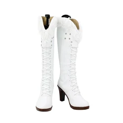 Anime Robin Cosplay Shoes Boots Game Miss Allsunday Role Play Halloween Party Outfit Christmas Prop Women Men White High Heels