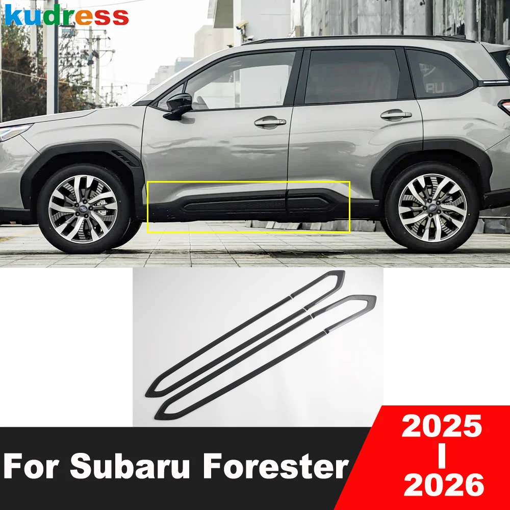 

Накладка на боковую дверь для Subaru Forester 2025 2026, дверная панель автомобиля из углеродного волокна, линия стримера, литье, декоративная полоса, аксессуары