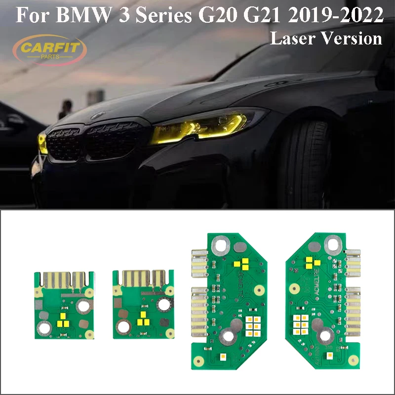 cartes-drl-csl-yeux-d'ange-jaune-citron-pour-bmw-serie-3-g20-g21-g28-modules-laser-led-drl-puce-de-feux-de-jour-2019-–-2022