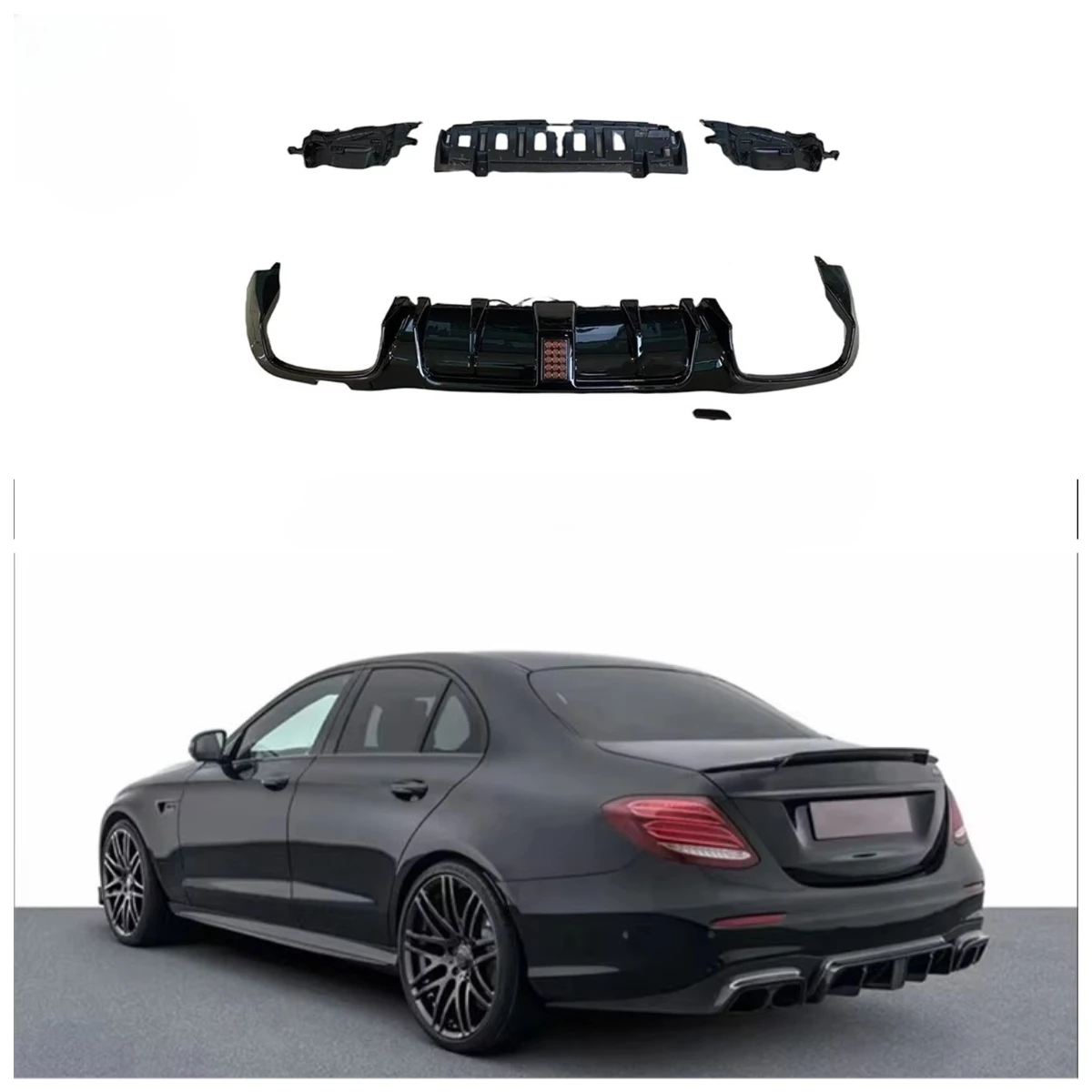 

Car Rear Bumper BRS Style Auto Body Parts Rear Diffuser for W213 Sedan 2017+