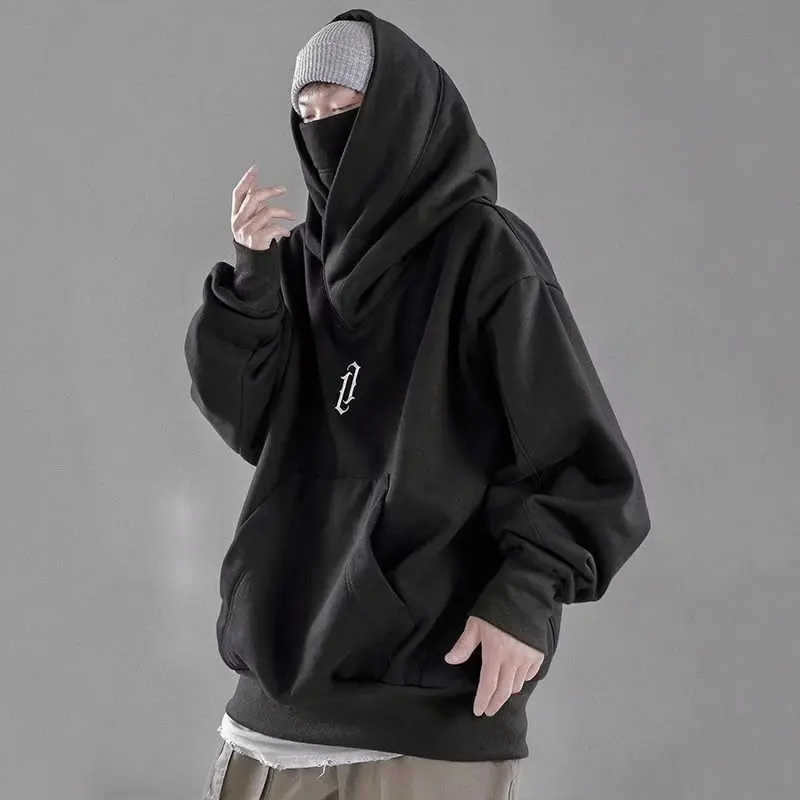 Autumn New Y2K Sweatshirt Men's and Women's Hooded Top Long Sleeve Loose fitting Hip Hop Street Fashion High Neck Sweatshirt