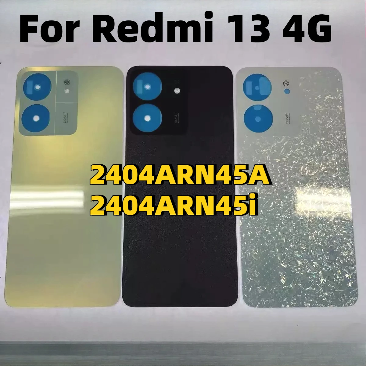 Back Glass Cover For Redmi 13 4G 2404ARN45A/i Back Door Replacement Battery Case,Rear Housing Cover With Camera Lens Redmi13