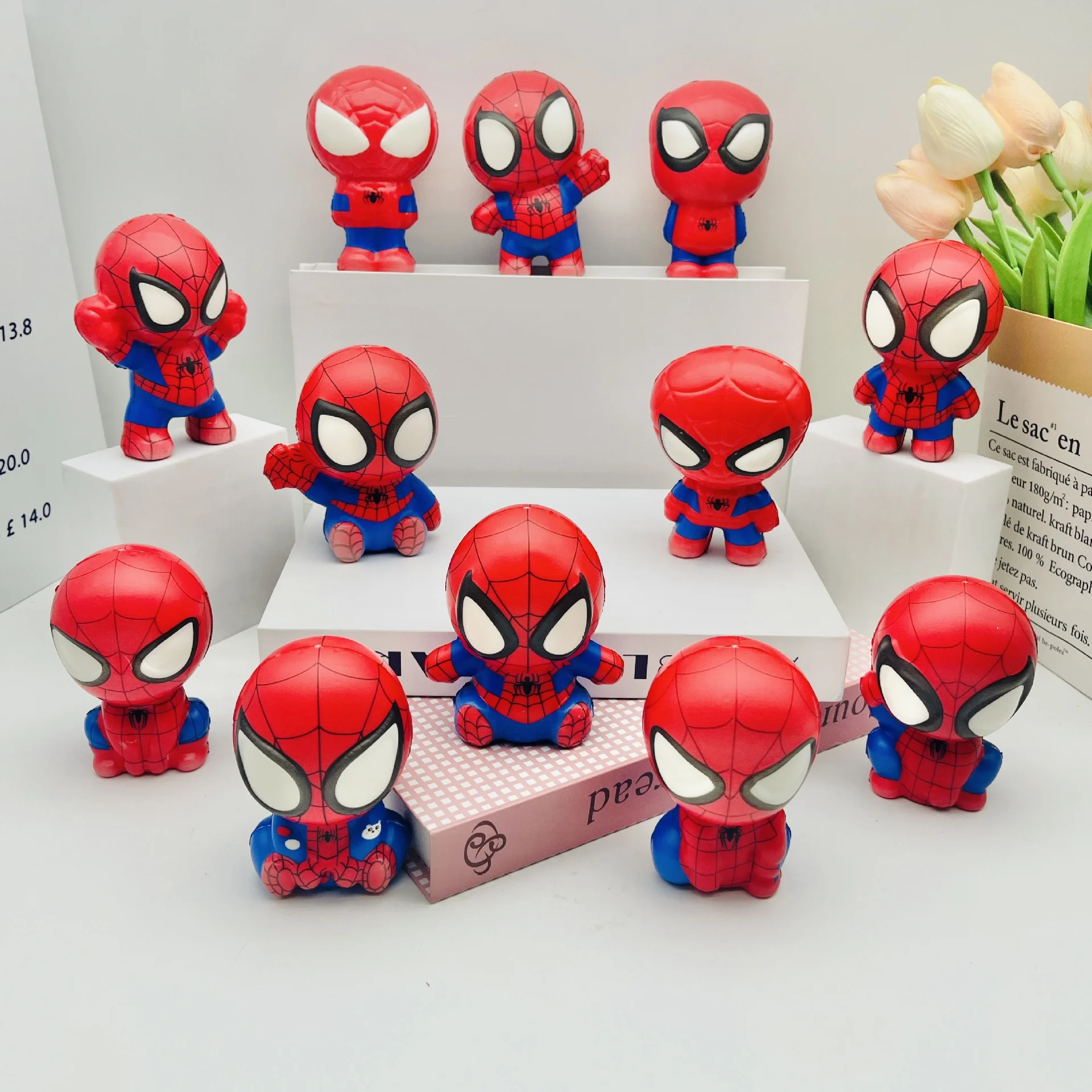 Bestseller Spider-Man Squishy Spielzeug, PU Langsam Aufsteigendes Stressabbau-Quetschspielzeug, Anime-Ornament, Fidget Toy Knisternde Squishies – Detail 6