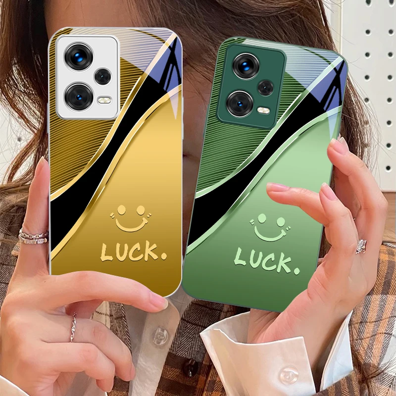 

Wave abstract gold pattern For Redmi Note 10 10T 11 12 13 14 11T 11S 12 14 Pro Plus A4 14C A3 A3x K40 Gaming Tempered Phone Case