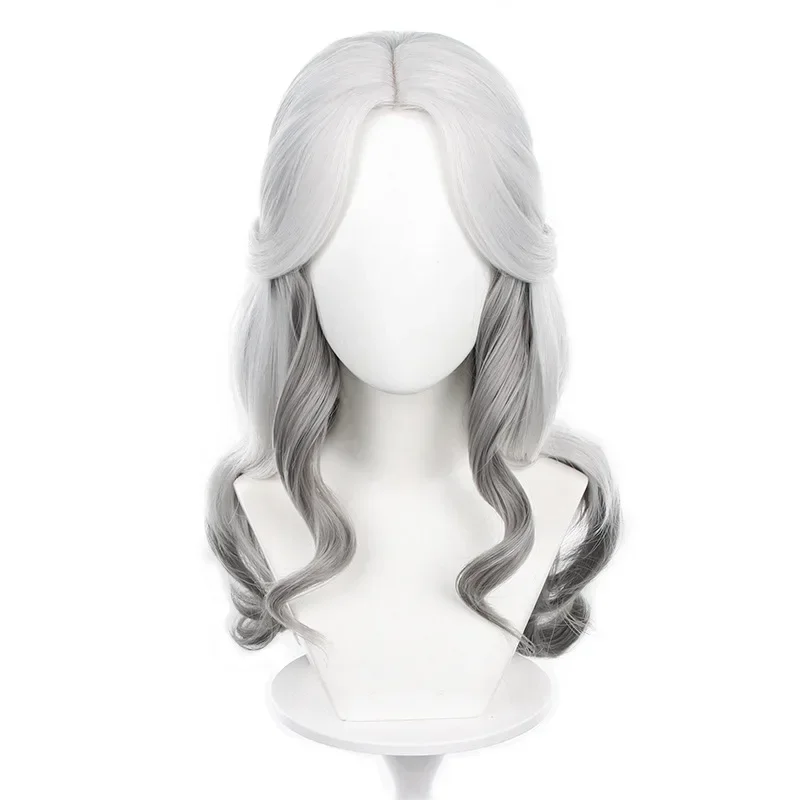 Perruque de Cosplay Argentée et Blanche, Cheveux Longs de 60cm, Ta ologue, Ada Mesmer