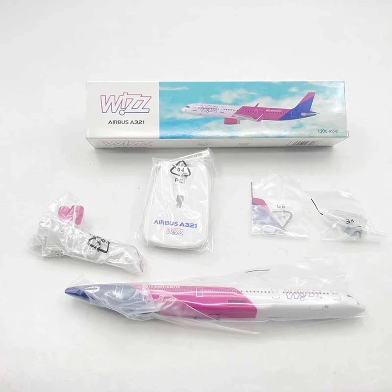 Modelo de avión A321/A321neo de 20cm, conjunto de avión WIZZ AIR, Base de resina, pantalla estática, recuerdo de avión de línea para colección