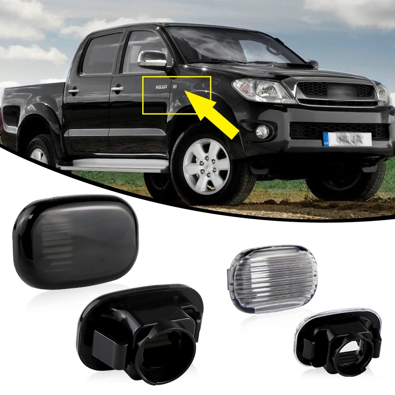For Toyota Hilux Vigo 2005 2006 2007 2008 2009 2010 2011 2012 Car Side Marker Lights Turn Signal Lamp Cover Shell Accessories