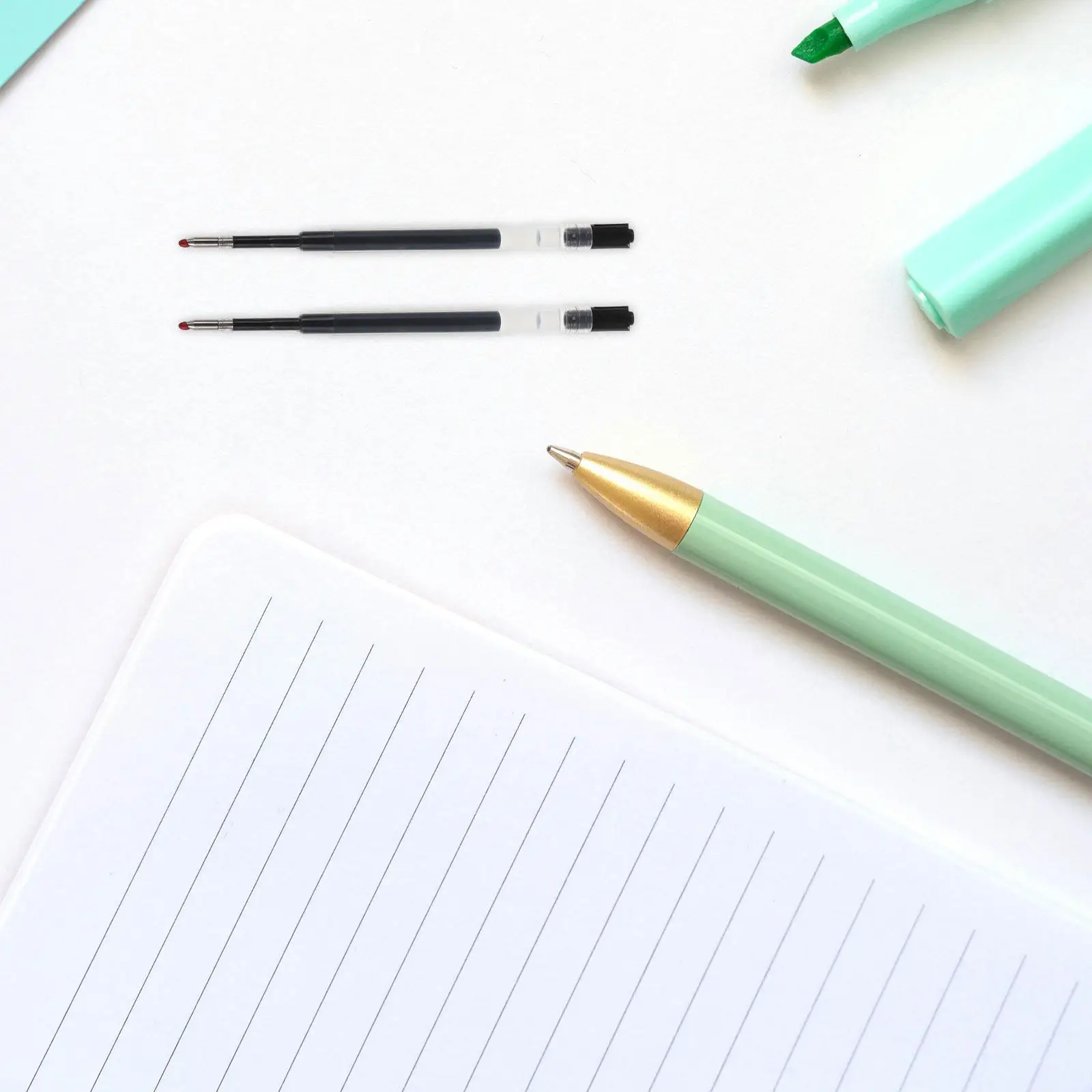 

20Pcs 0.5mm Black Ink Ballpoint Pen Refills Gel Formula Smooth Writing Retractable Pen Refills for School Office Journal Notes