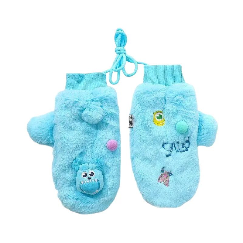 ディズニー モンスターズユニバーシティ ジェームズ・P・サリバン ソフトぬいぐるみ ハンギングネックグローブ 冬用 厚手 暖かい 防風 友人へのギフト