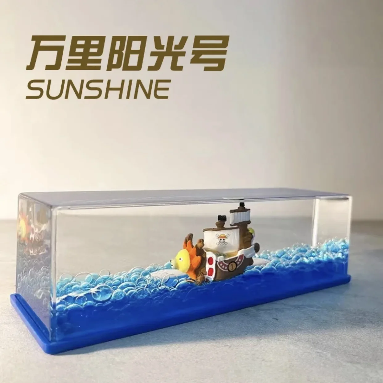 One Piece One Million Sunshine Cruise Ship Fluid Drifting Bottle Desktop Ornament Gift for Couples Pirate Ship Sunny