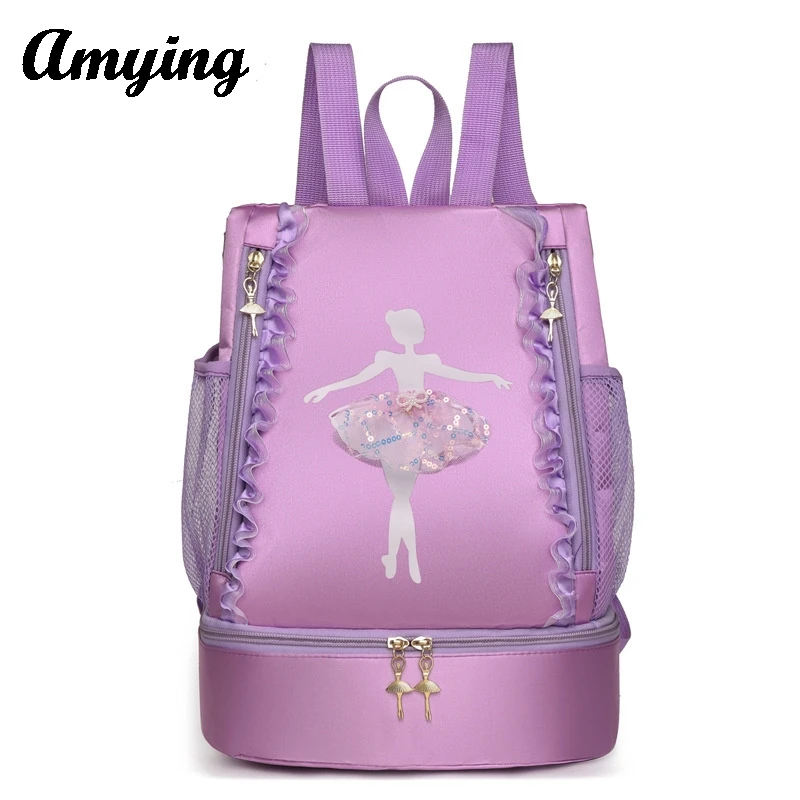 2024 New Children Gymnastics Bag Kids Dance Storage Bag Dance Backpack Latin Ballet Book Bag Girls' Princess Dance Bag Handbag