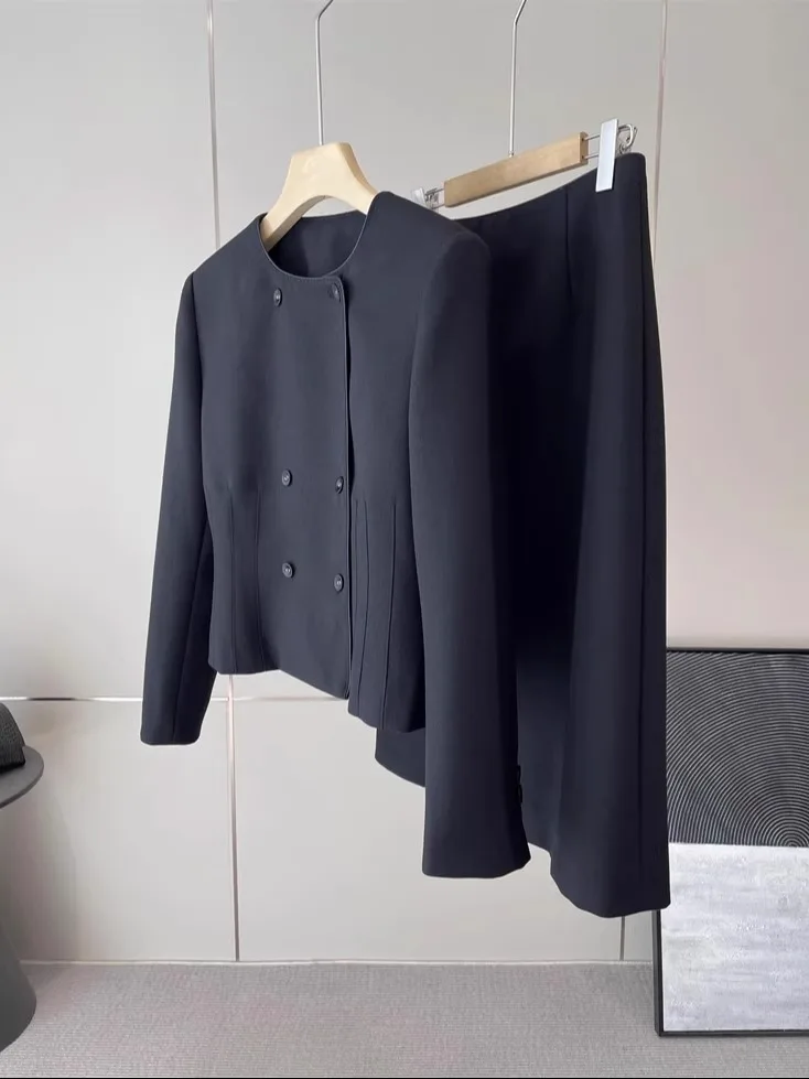 

Low-waist Wool Fishbone Tunic Jacket split Skirt