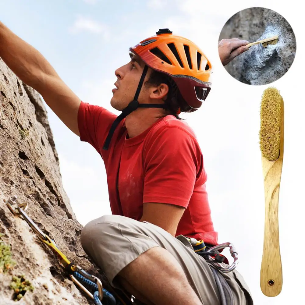 

Boar Bristles Bouldering Brush Rock Climbing Tool Durable Wooden Handle Rock Climbing Brush with Thick Boar Bristles for Indoor