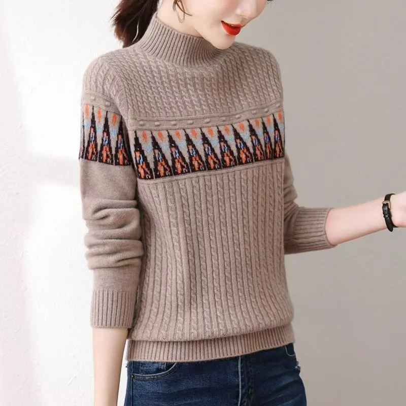 

Женский трикотаж High-Ne, масляный европейский свитер премиум-класса, осенне-зимний свитер без катышков, длинный топ обычного кроя Crew Ne