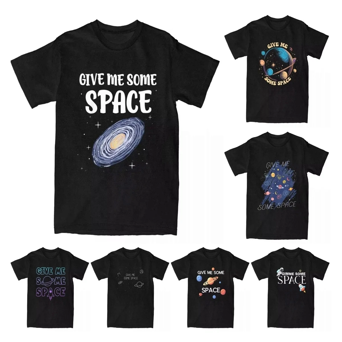 Men's Funny Astronomy Science Give Me Some Space T Shirt Pure Cotton Clothes Vintage Stars Plant Tee Shirt Graphic T-Shirt