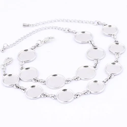 5pcs Fit 10mm 12mm Cabochon Bracelet Base Setting Blanks Diy Bezels For Bracelets Jewelry Making Supplies