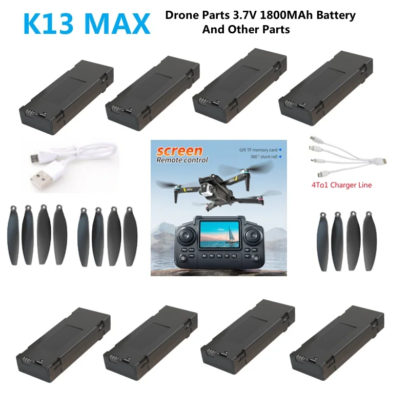 K13MAX K13 MAX ブラシレススクリーンリモコン RC クアッドコプタードローンスペアパーツ 3.7V 1800Mah プロペラ USB スペアアクセサリー
