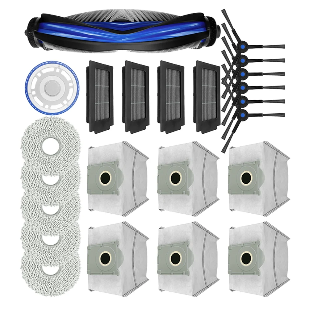 

【ADORN】Запасные части для ECOVACS T50 PRO OMNI/T50 OMNI: основная щетка, боковая щетка, HEPA-фильтр, мешок для пыли, салфетка для влажной уборки