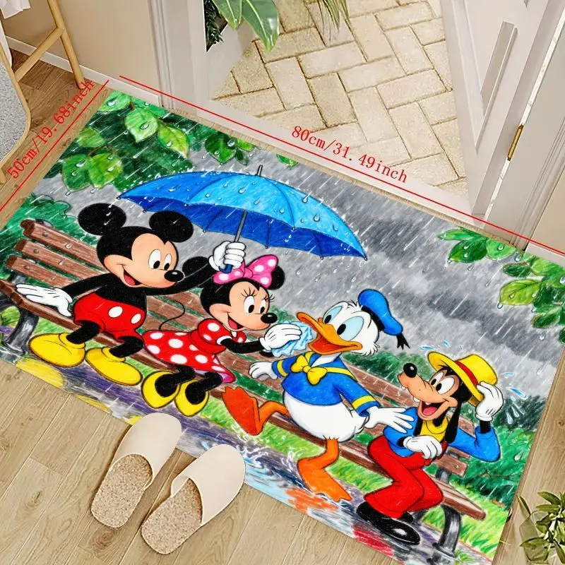 

1 шт. Микки Маус Минни Дональд Гуфи Дисней друзья мультфильм напольный коврик, нескользящий мягкий яркий детский игровой коврик для гостиной