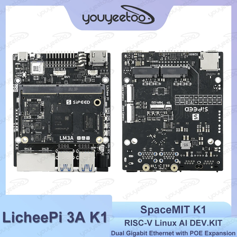 

Sipeed LicheePi 3A K1 Linux RISC-V Linux AI Development KIT LM3A SpaceMIT K1 Single Board Computer 64GCV 2TOPS NPU 8GB/16GB RAM