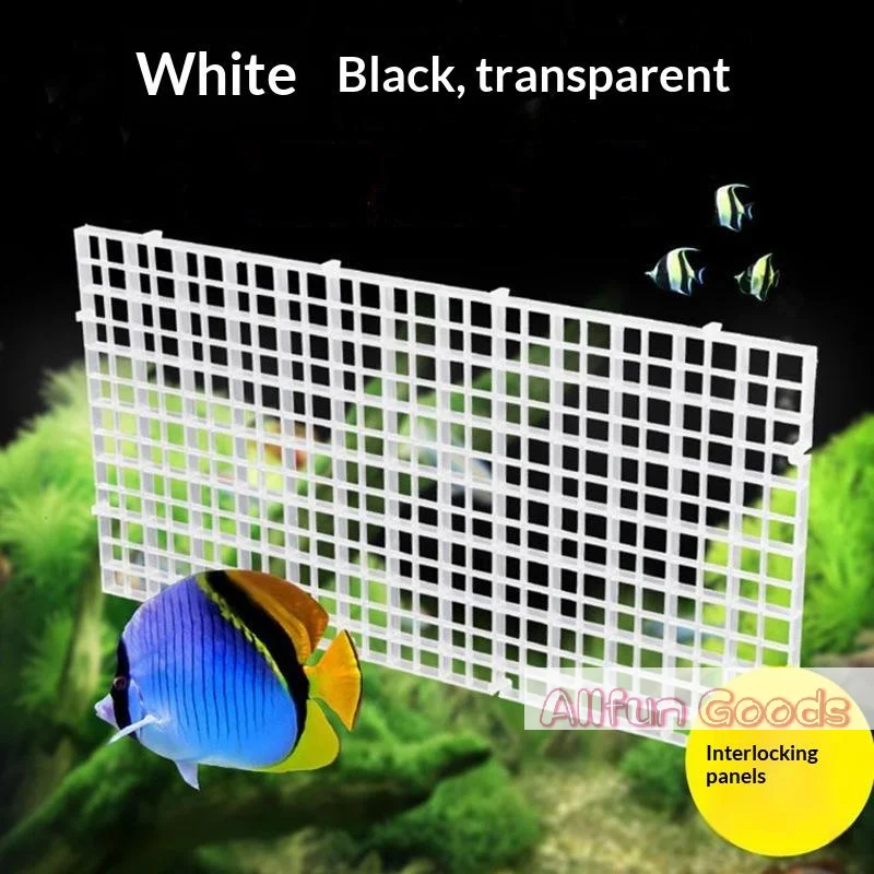 [T5]Plastic Aquarium Divider Board Multifunctional Isolation Grid Tray for Saltwater Aquarium Use Black White