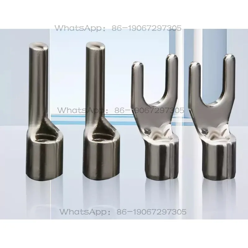 Fever Pure Red Copper Rhodium Plated Cold Pressing Terminal Copper Nose Terminal U-shaped Y Plug Terminal