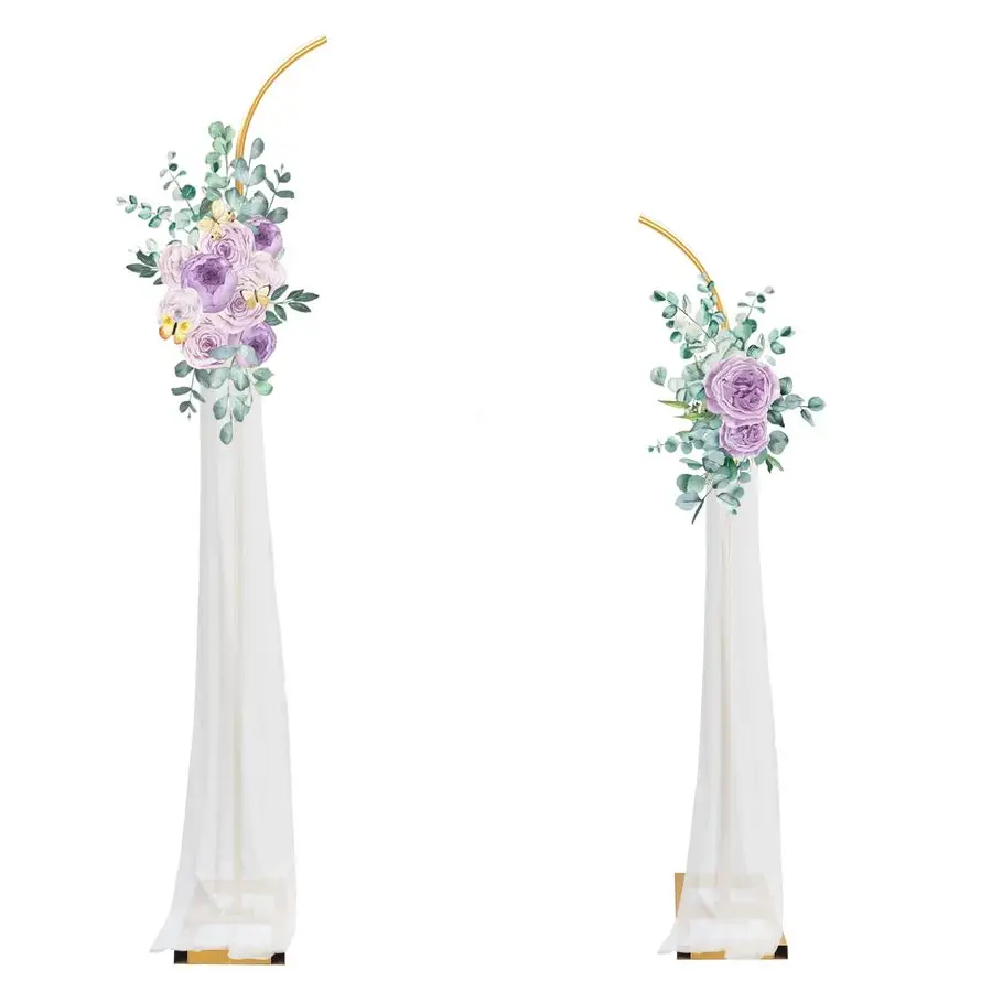 

Wedding Arches Metal Arch Backdrop Stand Set of 2 Gold Curved Top Wedding Flower Arch Decorations,Balloon Arch Stand for Ceremon