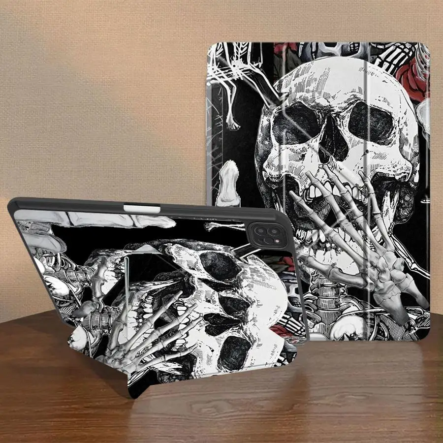 Surprised Skull Holder Cover Tablet Case For iPad Air 4 5 M3 M2 M4 11inch Mini 6 7 Pro 2025 Pro 11th 10th 9th 8th 7th 12.9inch