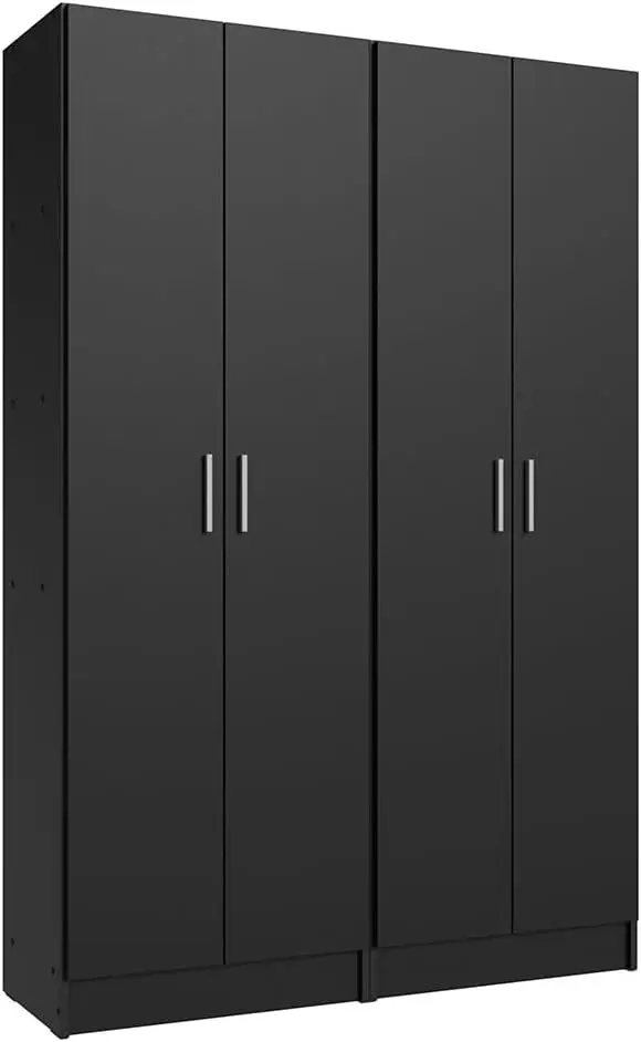 Kitchen Set 2 Pantry Storage Cabinet With 10 Utility Shelves 47 Inch Wooden Organization Unit For Kitchen - Black