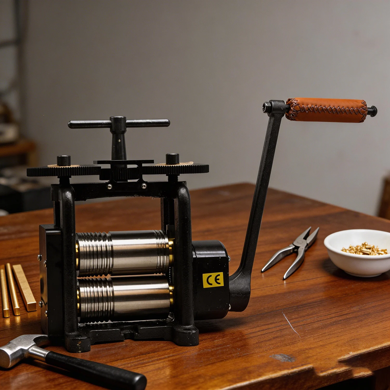 KW-R6B Brass Metal Jewelry Rolling Machine, Square Earrings Necklace Ring DIY Bracelet Making Forming Machine