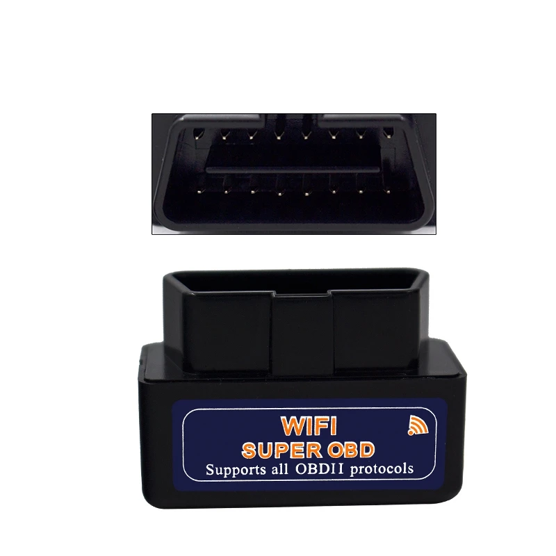 أداة تشخيص أعطال السيارات OBD2 السوداء للسيارة ، قارئ رموز OBD 2 ، OBDII ، ELM327 ، V1.5 ، WiFi